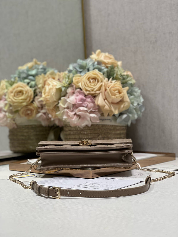 MY CD 24 TOP HANDLE BAG DARK BROWN LAMBSKIN