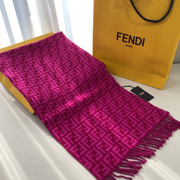 FF 180 CM SCRAF IN MAGENTA PURPLE CASHMERE AND WOOL