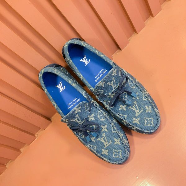 LV LOAFER IN BLUE MONOGRAM DENIM WITH BOW