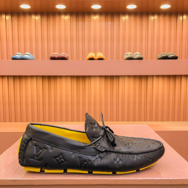 LV LOAFER IN BLACK EMBOSSED CALFSKIN