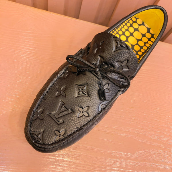 LV LOAFER IN BLACK EMBOSSED CALFSKIN
