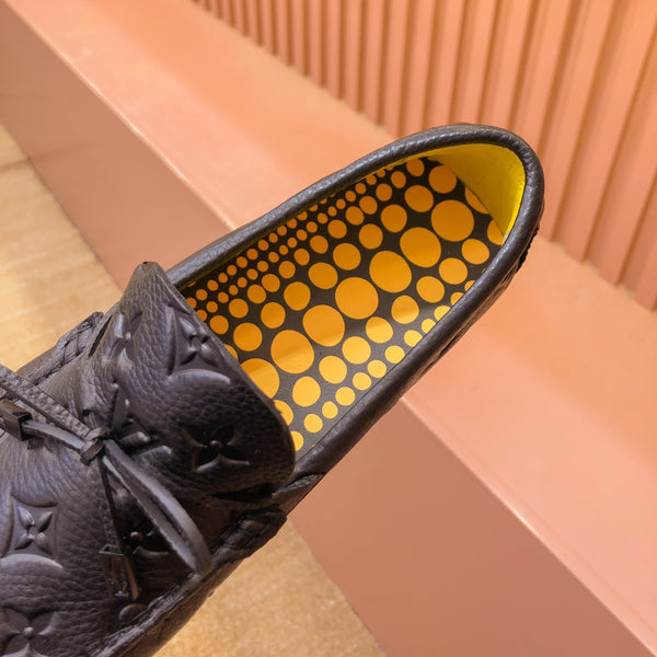 LV LOAFER IN BLACK EMBOSSED CALFSKIN