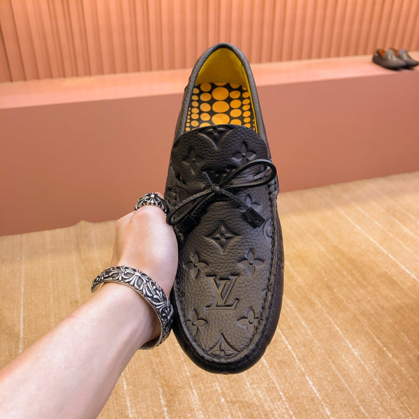 LV LOAFER IN BLACK EMBOSSED CALFSKIN