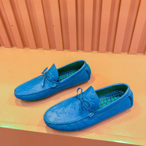 LV LOAFER IN COBALT BLUE EMBOSSED CALFSKIN