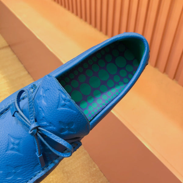 LV LOAFER IN COBALT BLUE EMBOSSED CALFSKIN