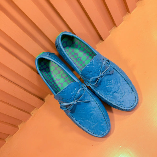 LV LOAFER IN COBALT BLUE EMBOSSED CALFSKIN