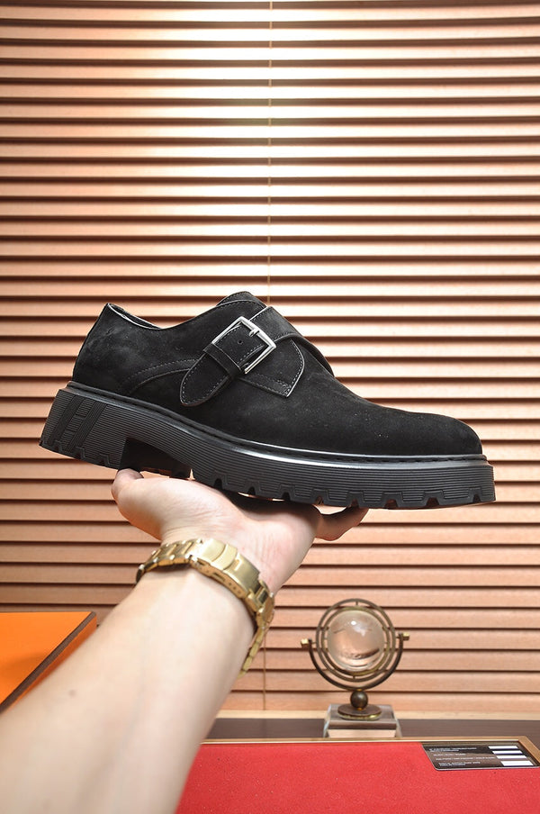 HM MONK STRAP BLACK SUEDE