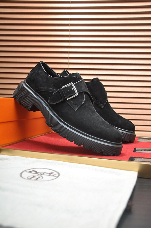 HM MONK STRAP BLACK SUEDE