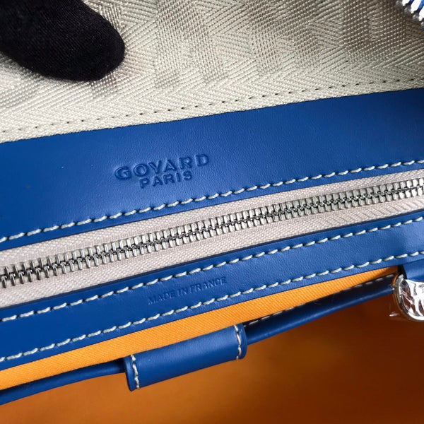 SAINT JEANNE BAG 35 IN AZURE BLUE GOYARDINE CANVAS AND CALFSKIN