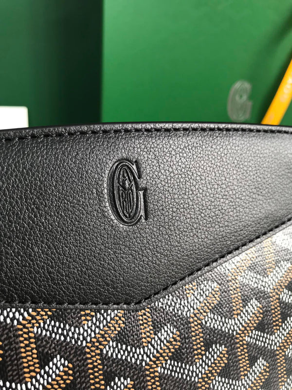 ROUETTE STRUCTURÉ MINI BAG 21 IN BLACK GOYARDINE CANVAS AND CALFSKIN