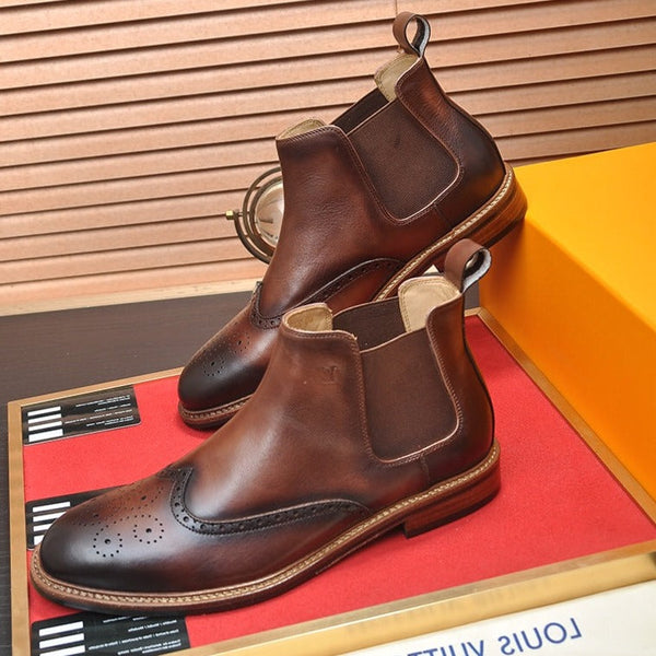 STIVALETTO LV CHELSEA IN PELLE DI VITELLO MARRONE CIOCCOLATO