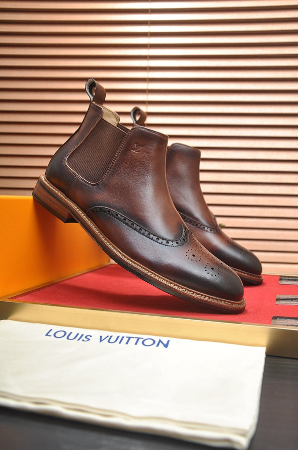 STIVALETTO LV CHELSEA IN PELLE DI VITELLO MARRONE CIOCCOLATO
