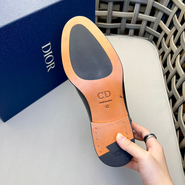 CD HOMME STIVALETTO ALLACCIATO IN PELLE DI VITELLO NERO LUCIDO