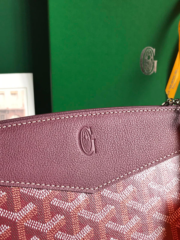 BORSA MINI STRUTTURATA ROUETTE 21 IN TELA GOYARDINE ROSSO VINO E PELLE DI VITELLO