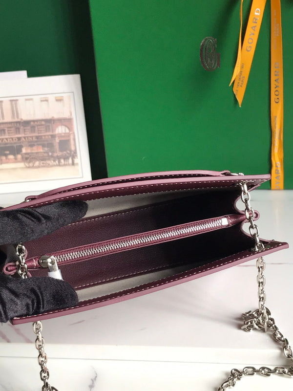 BORSA MINI STRUTTURATA ROUETTE 21 IN TELA GOYARDINE ROSSO VINO E PELLE DI VITELLO