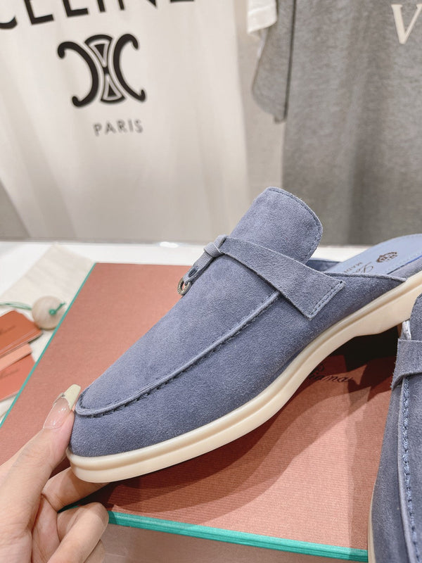 LP CHARMS WALK BABOUCHE LOAFERS CERULEAN SUEDE