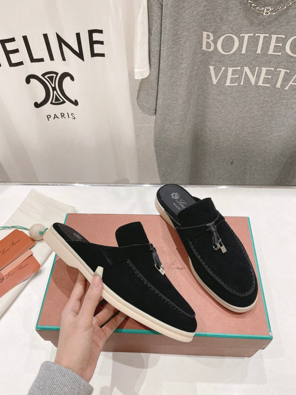 LP CHARMS WALK BABOUCHE LOAFERS BLACK SUEDE