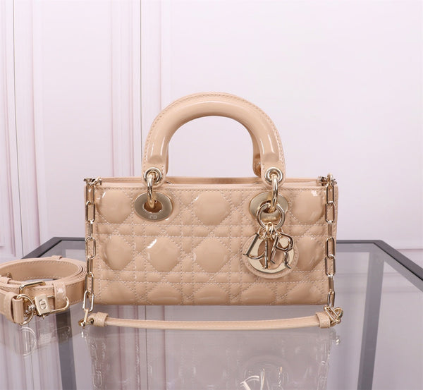 SMALL LADY D-JOY 22 BEIGE LAMBSKIN