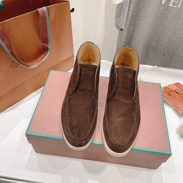 MOCASSINI APERTI LP HIGH TOP IN CAMOSCIO MARRONE