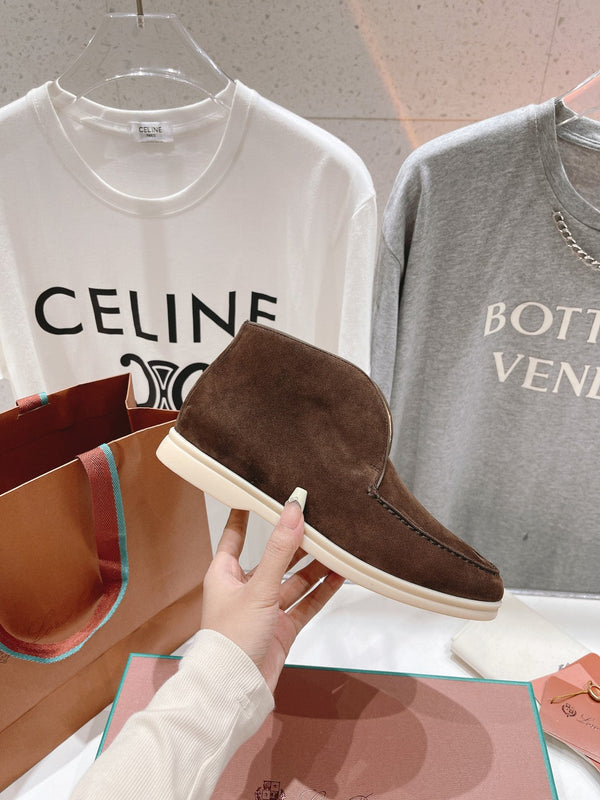 MOCASSINI APERTI LP HIGH TOP IN CAMOSCIO MARRONE