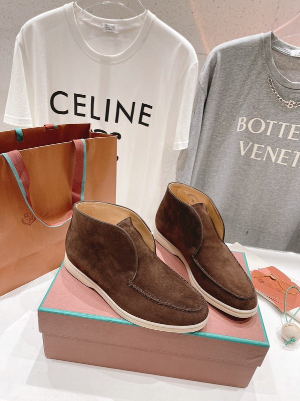 MOCASSINI APERTI LP HIGH TOP IN CAMOSCIO MARRONE