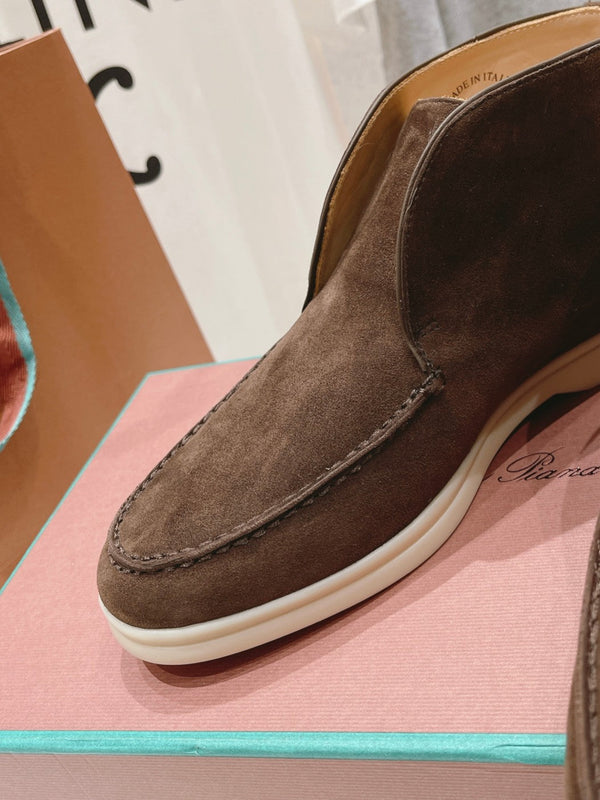 MOCASSINI APERTI LP HIGH TOP IN CAMOSCIO MARRONE