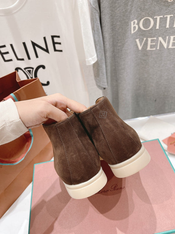 MOCASSINI APERTI LP HIGH TOP IN CAMOSCIO MARRONE