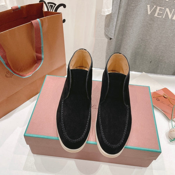 MOCASSINI APERTI LP HIGH TOP IN CAMOSCIO NERO