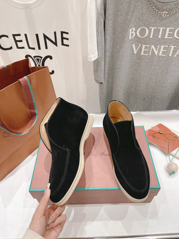 MOCASSINI APERTI LP HIGH TOP IN CAMOSCIO NERO