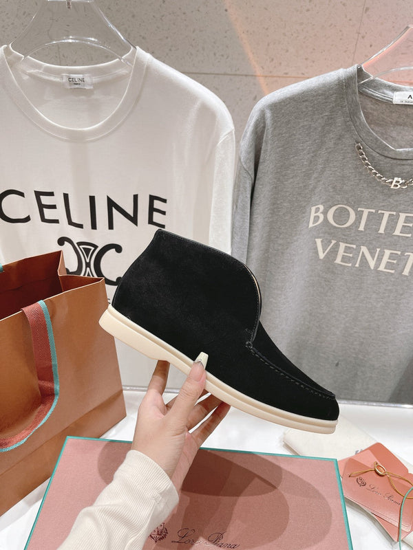 MOCASSINI APERTI LP HIGH TOP IN CAMOSCIO NERO