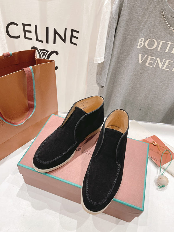 MOCASSINI APERTI LP HIGH TOP IN CAMOSCIO NERO