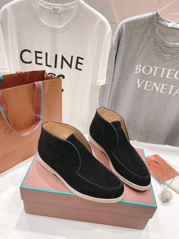 MOCASSINI APERTI LP HIGH TOP IN CAMOSCIO NERO