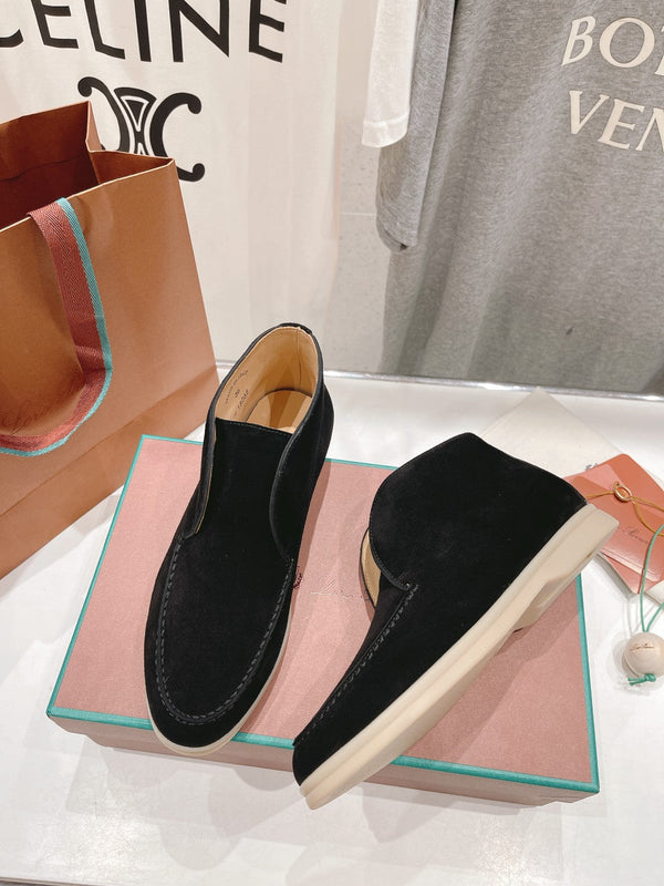 MOCASSINI APERTI LP HIGH TOP IN CAMOSCIO NERO