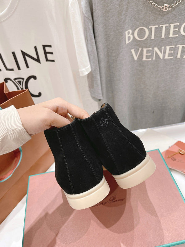 MOCASSINI APERTI LP HIGH TOP IN CAMOSCIO NERO