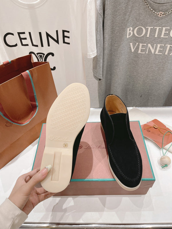 MOCASSINI APERTI LP HIGH TOP IN CAMOSCIO NERO