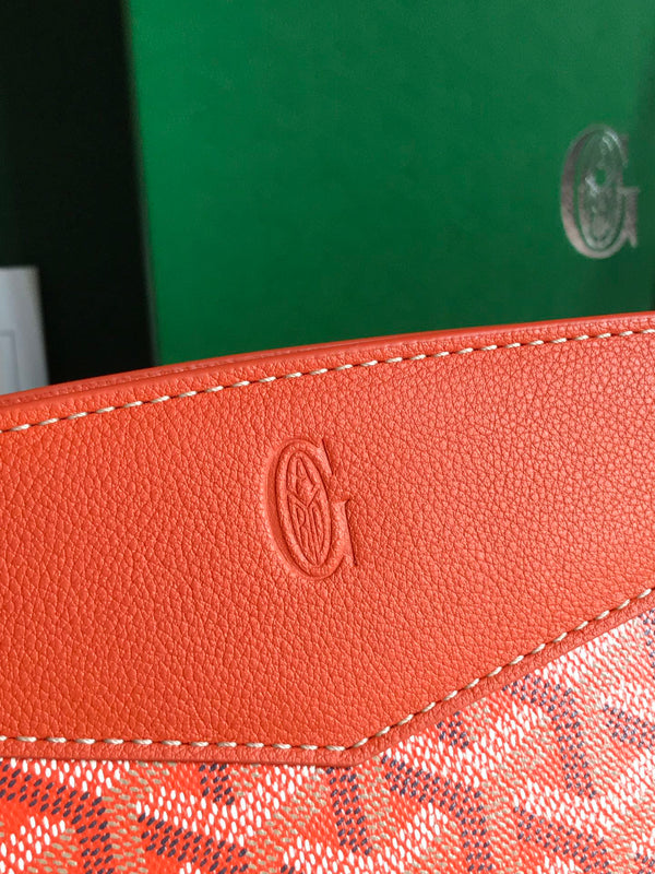 ROUETTE STRUCTURÉ MINI BAG 21 IN ORANGE GOYARDINE CANVAS AND CALFSKIN