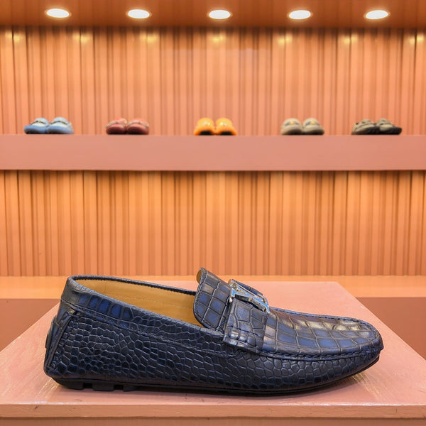 LV LOAFER IN NAVY BLUE DAMIER CALFSKIN