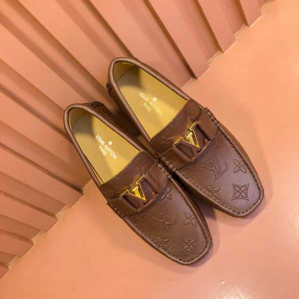 LV LOAFER IN CHOCOLATE BROWN MONOGRAM CALFSKIN