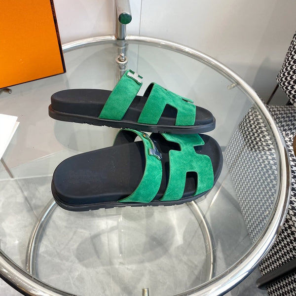 Chypre Sandal Green Suede