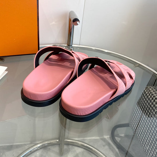 Sandalo Cyprus in pelle scamosciata rosa