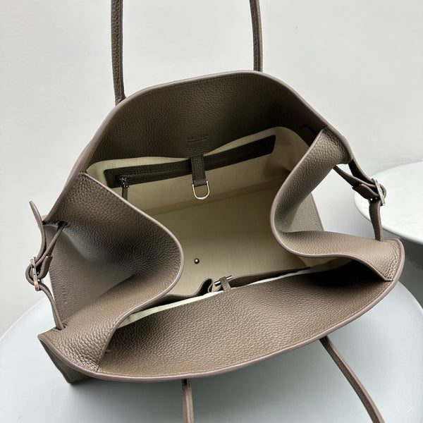 The Row Margaux 17 Taupe Calfskin
