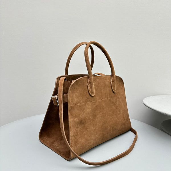 The Row Margaux 12 32cm Tote Bag In Suede