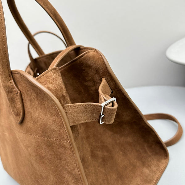 The Row Margaux 12 32cm Tote Bag In Suede