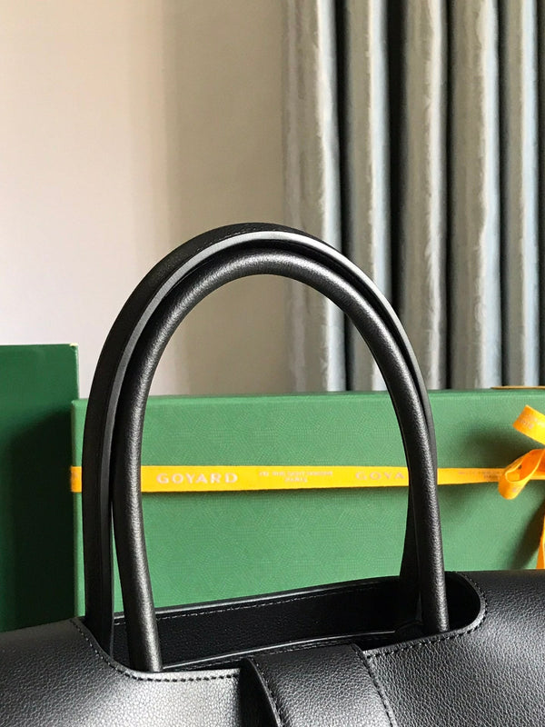 SAIGON SOUPLE BAG 34 IN BLACK GOYARDINE CANVAS AND CALFSKIN