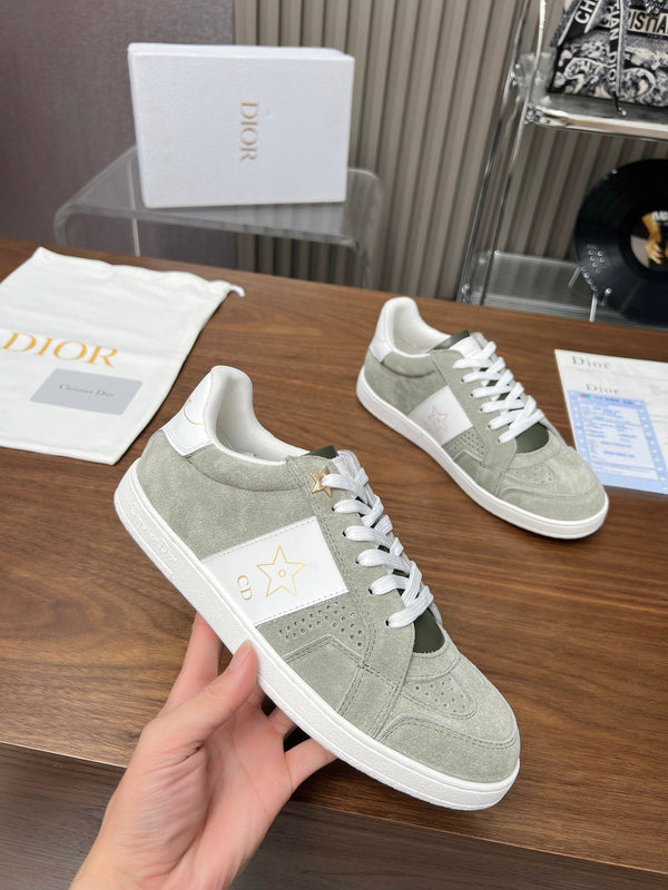 CD Star Sneaker Grey Green Suede And Calfskin
