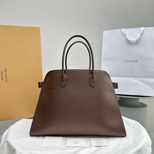 The Row Margaux 17 Chocolate Leather