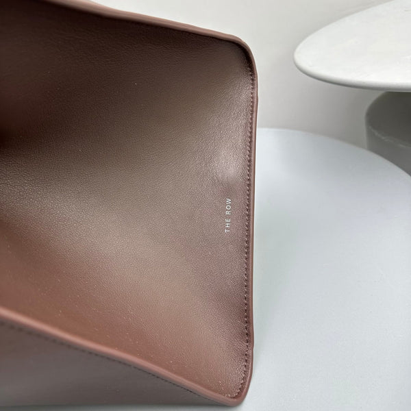 The Row Margaux 17 Chocolate Leather