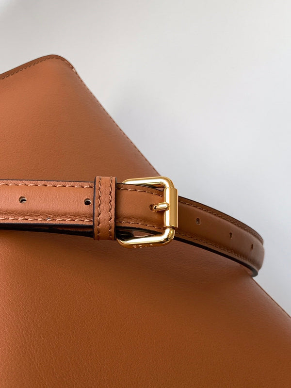 Borsa Peekaboo ISeeU piccola da 27 cm in pelle di agnello dorata, hardware dorato