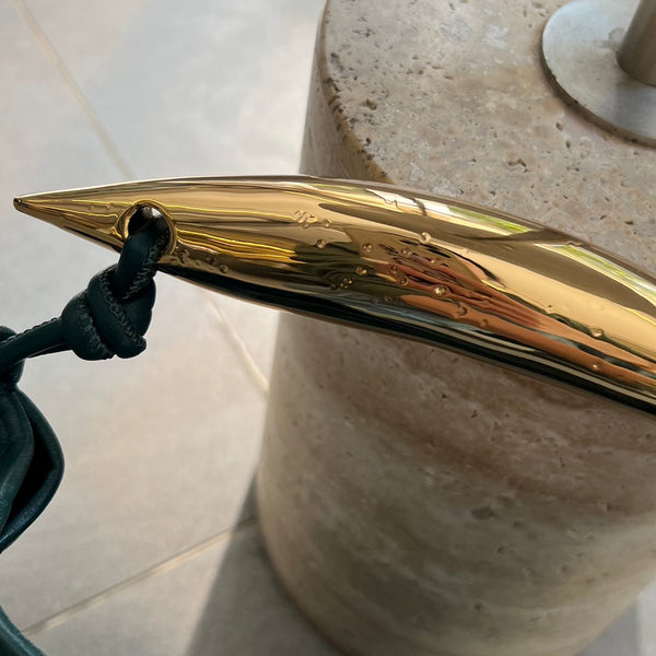 SARDINA 33 CON CATENA IN PELLE DI AGNELLO VERDE SCURO