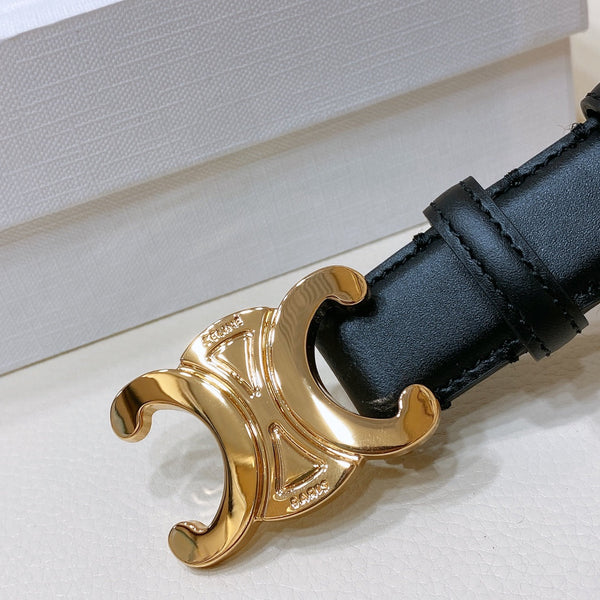 Cintura CEL 25mm Teen Triomphe in pelle di vacchetta nera 176679